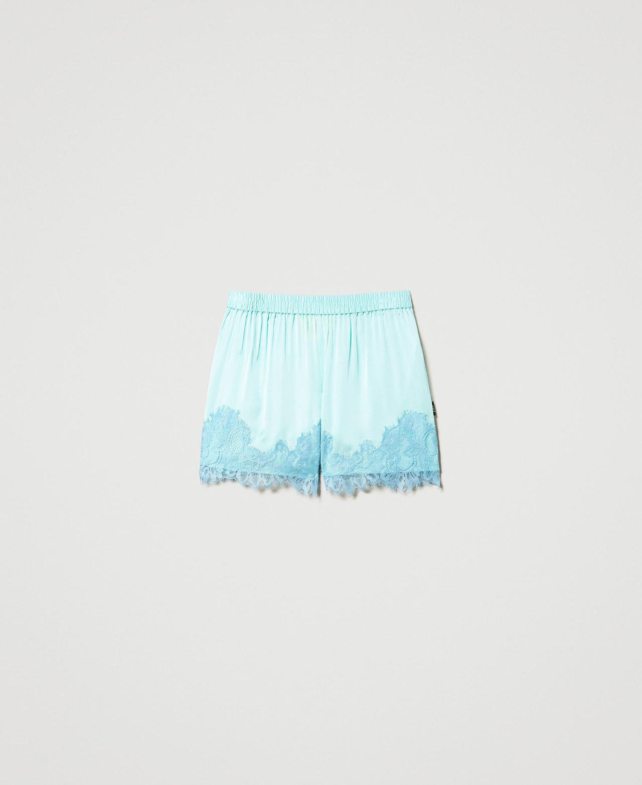 MYFO satin shorts with lace Black Woman 231AQ2102-0S