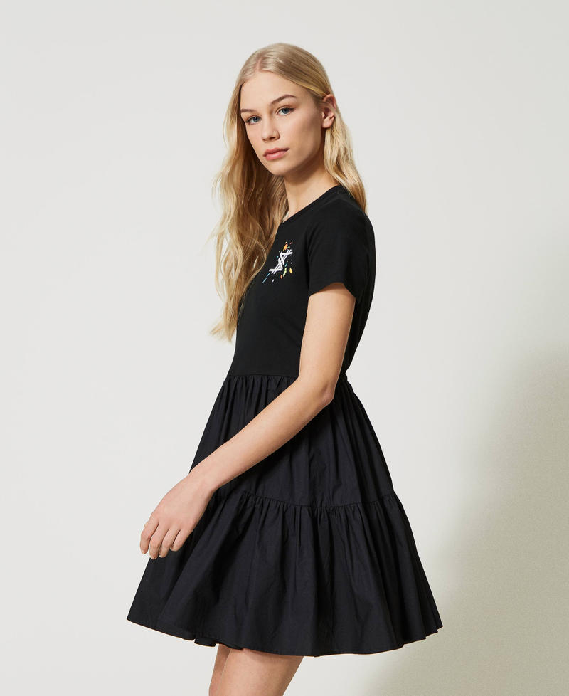 MYFO short dress with logo embroidery Black Woman 231AQ2111-02