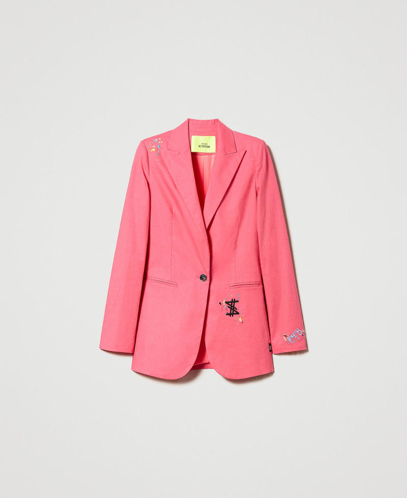 Linen MYFO blazer with embroideries