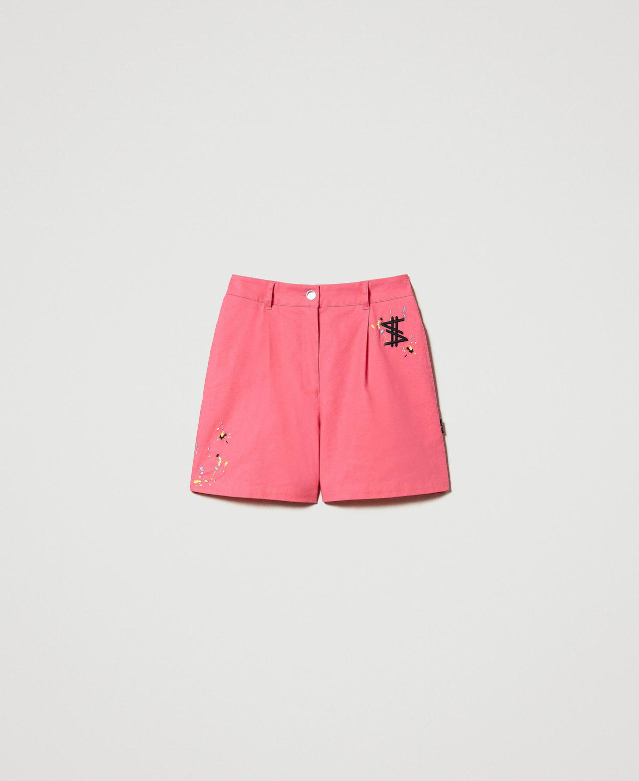 Short MYFO en lin avec broderies