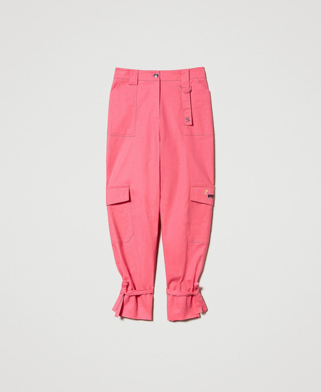 Pantalon cargo MYFO en lin avec broderies