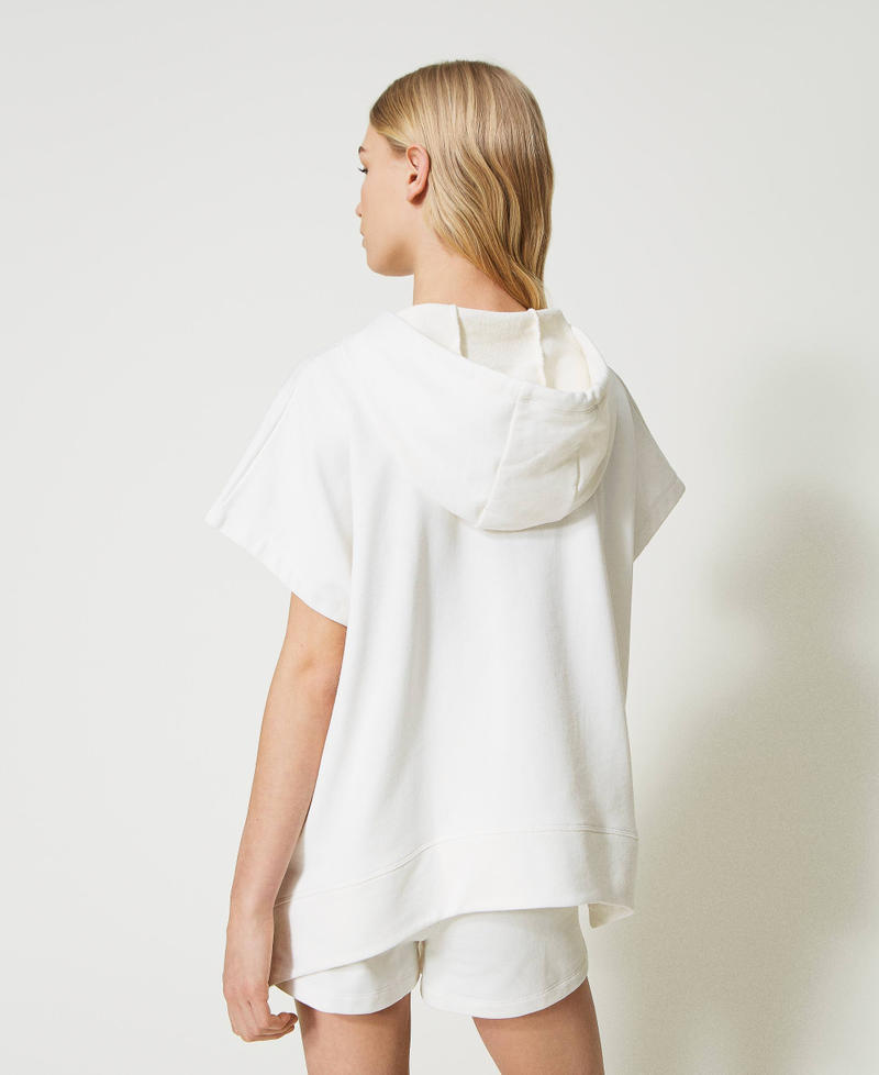 Sweat-shirt oversize MYFO avec broderies Blanc "Papers" Femme 231AQ2131-04