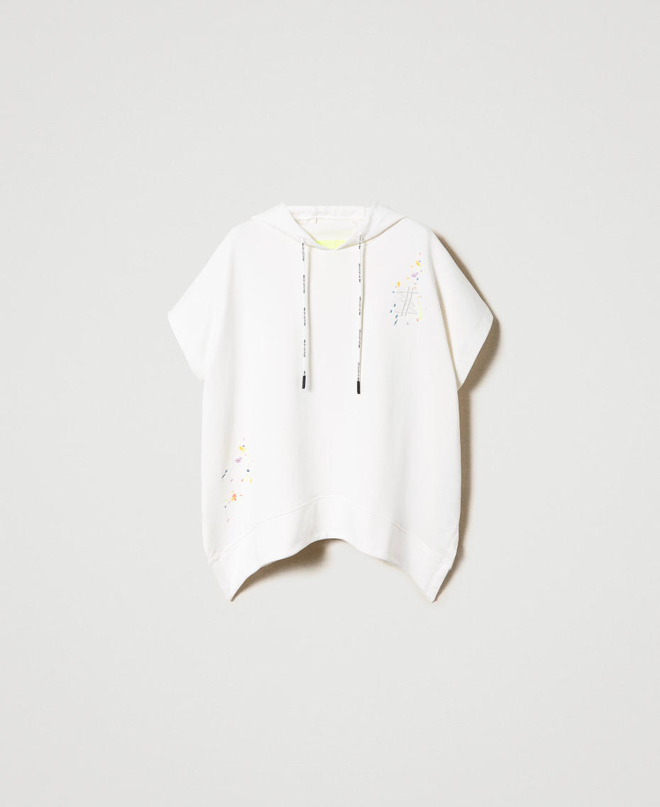 MYFO oversized hoodie with embroideries "Papers" White Woman 231AQ2131-0S