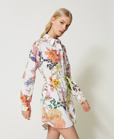 Vestido camisero corto MYFO con estampado de flores Mujer, Estampado