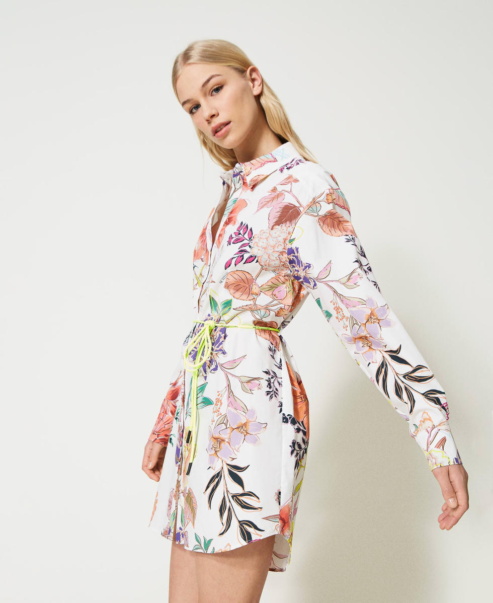 Bloquear Bañera Cerdo Vestido camisero corto MYFO con estampado de flores Mujer, Estampado |  TWINSET Milano