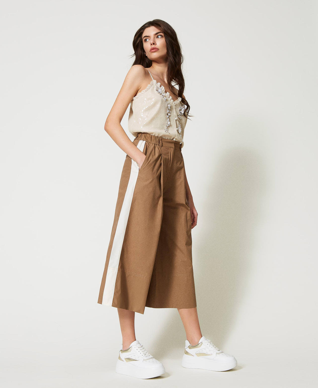 Organic poplin trousers