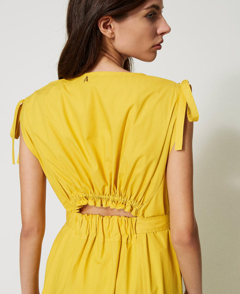 Длинное платье из органического хлопка Желтый "Ядовито-желтый" женщина 231AT2084-05