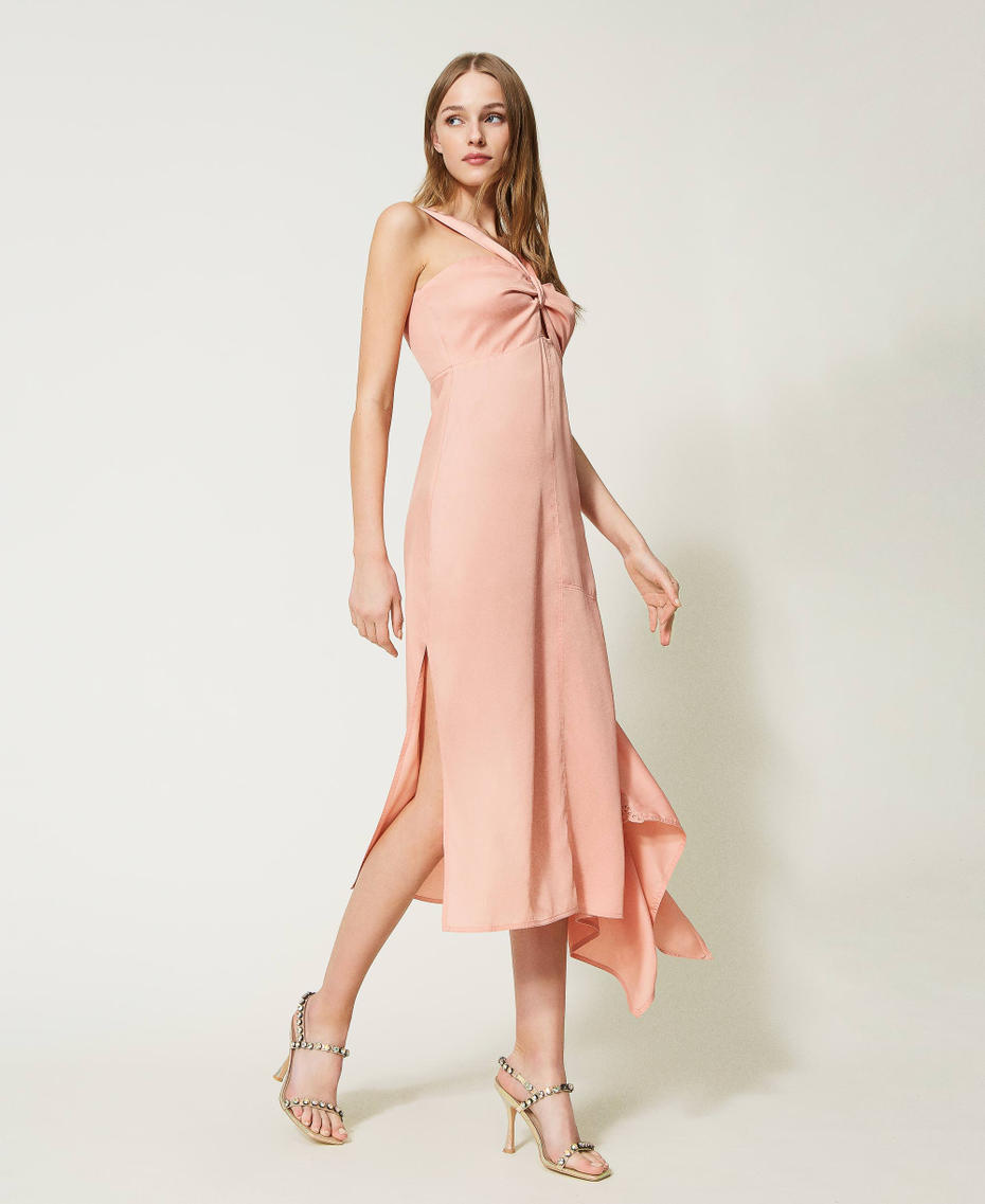 Присборенное платье миди Розовое облако женщина 231AT2100-03