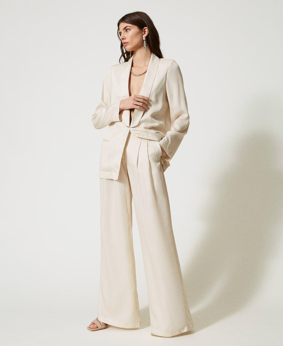 Palazzo trousers with pleats