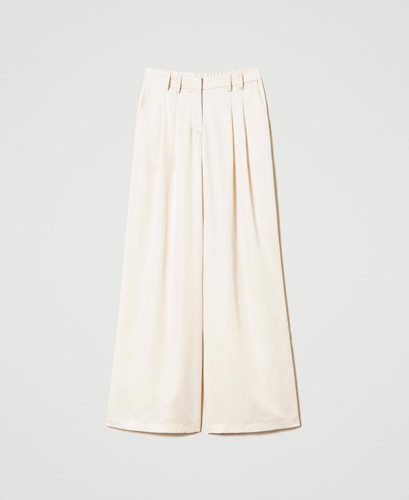 Palazzo trousers with pleats Pale Cream Woman 231AT2102-0S