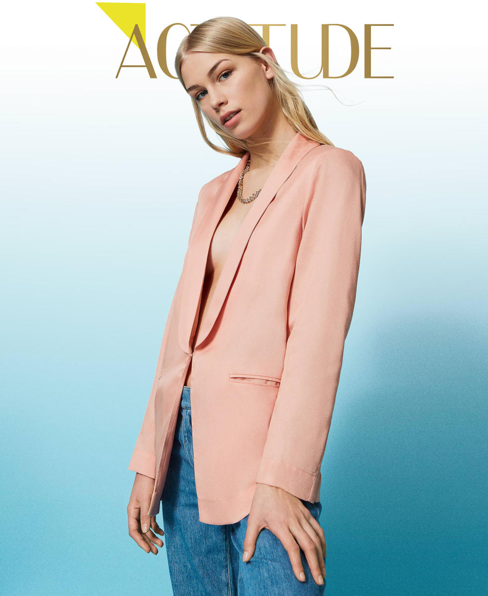 Blazer with shawl lapels