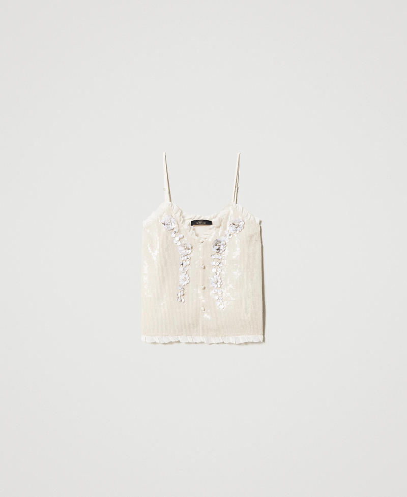 Full sequin top with handmade embroidery