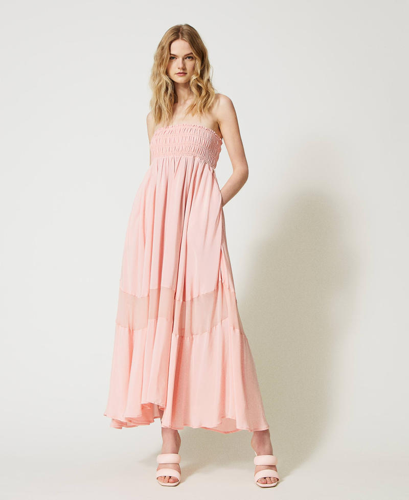 Юбка-платье из крепдешина и жоржета Розовое облако женщина 231AT2182-06