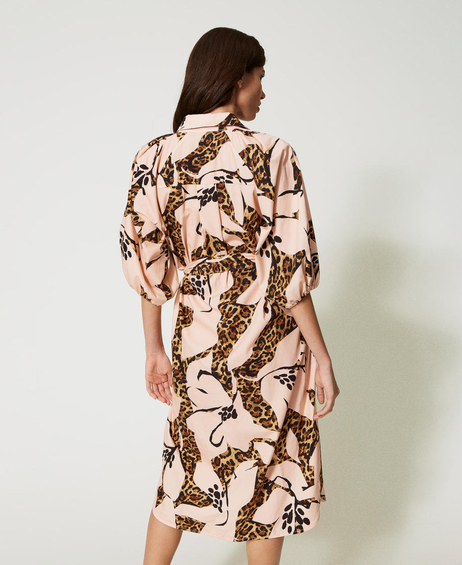 Robe chemisier mi-longue en popeline