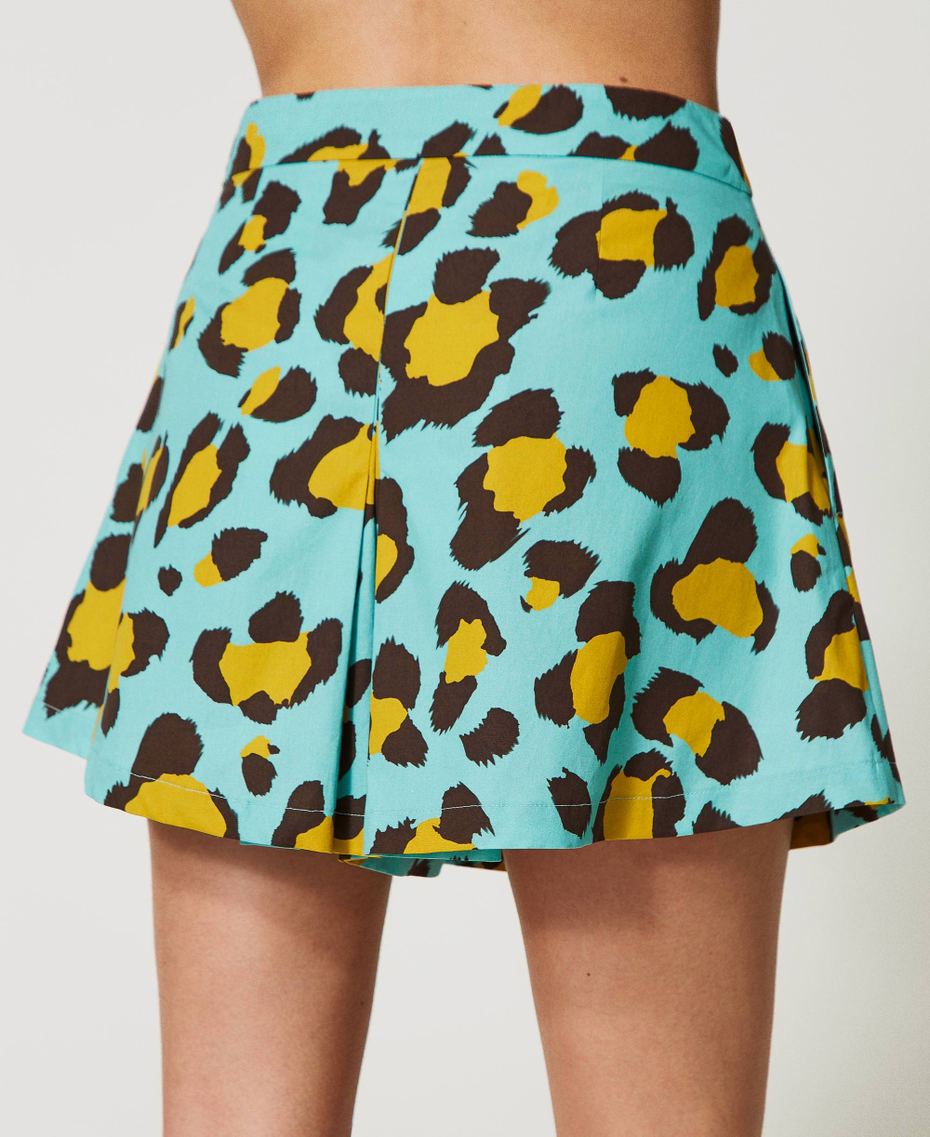 Poplin shorts with animal print Wild Spots Print Woman 231AT2214-04