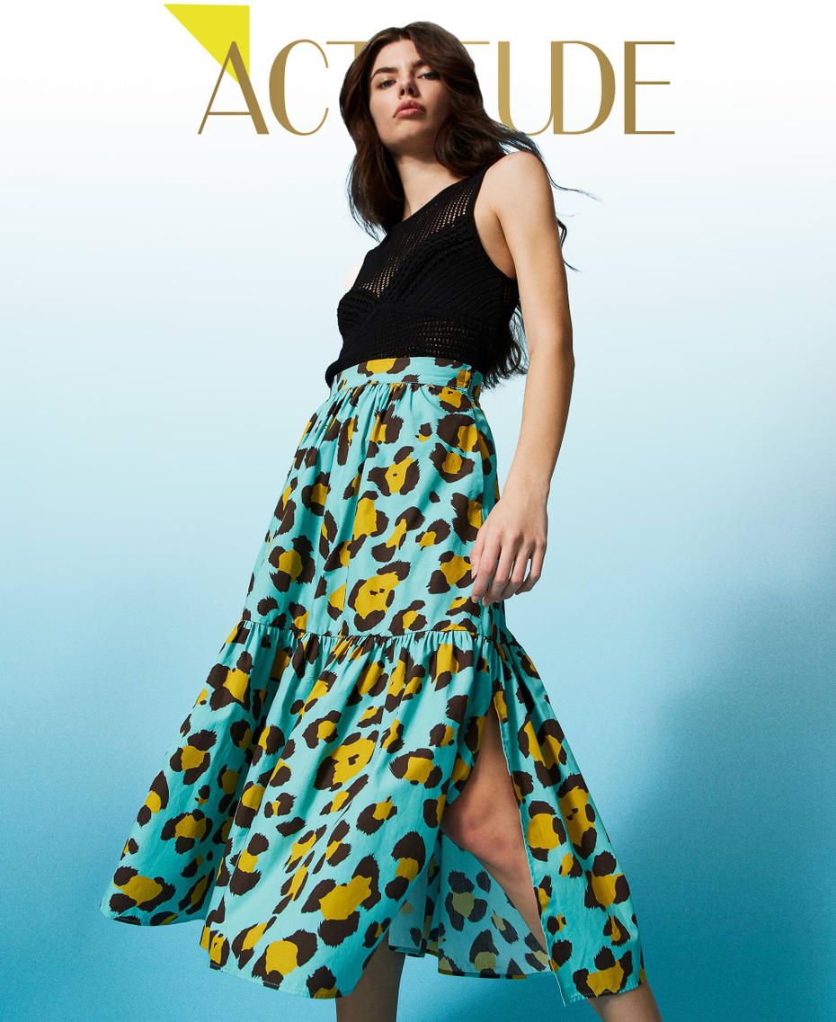 Gonna lunga a stampa animalier