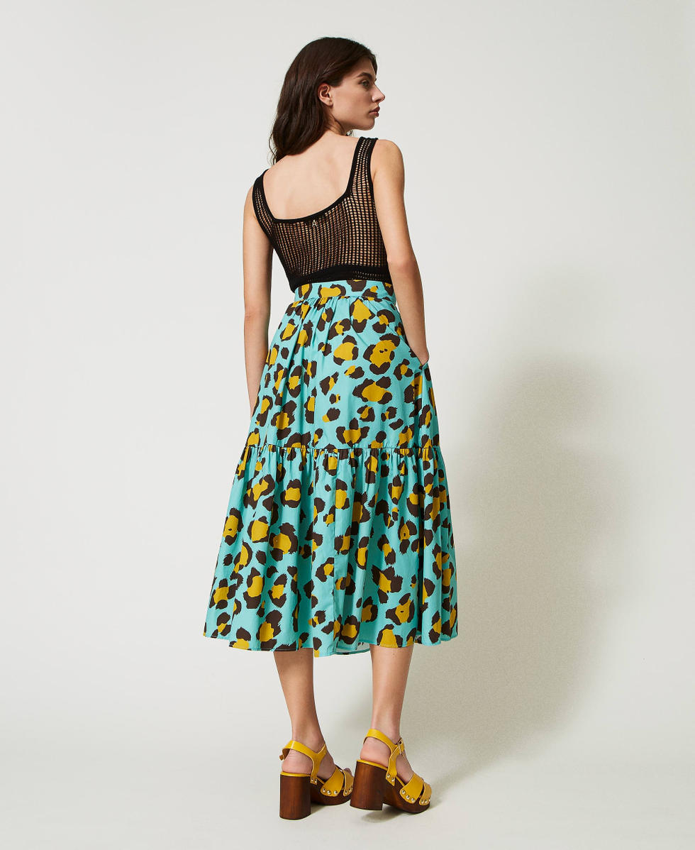 Long animal print skirt