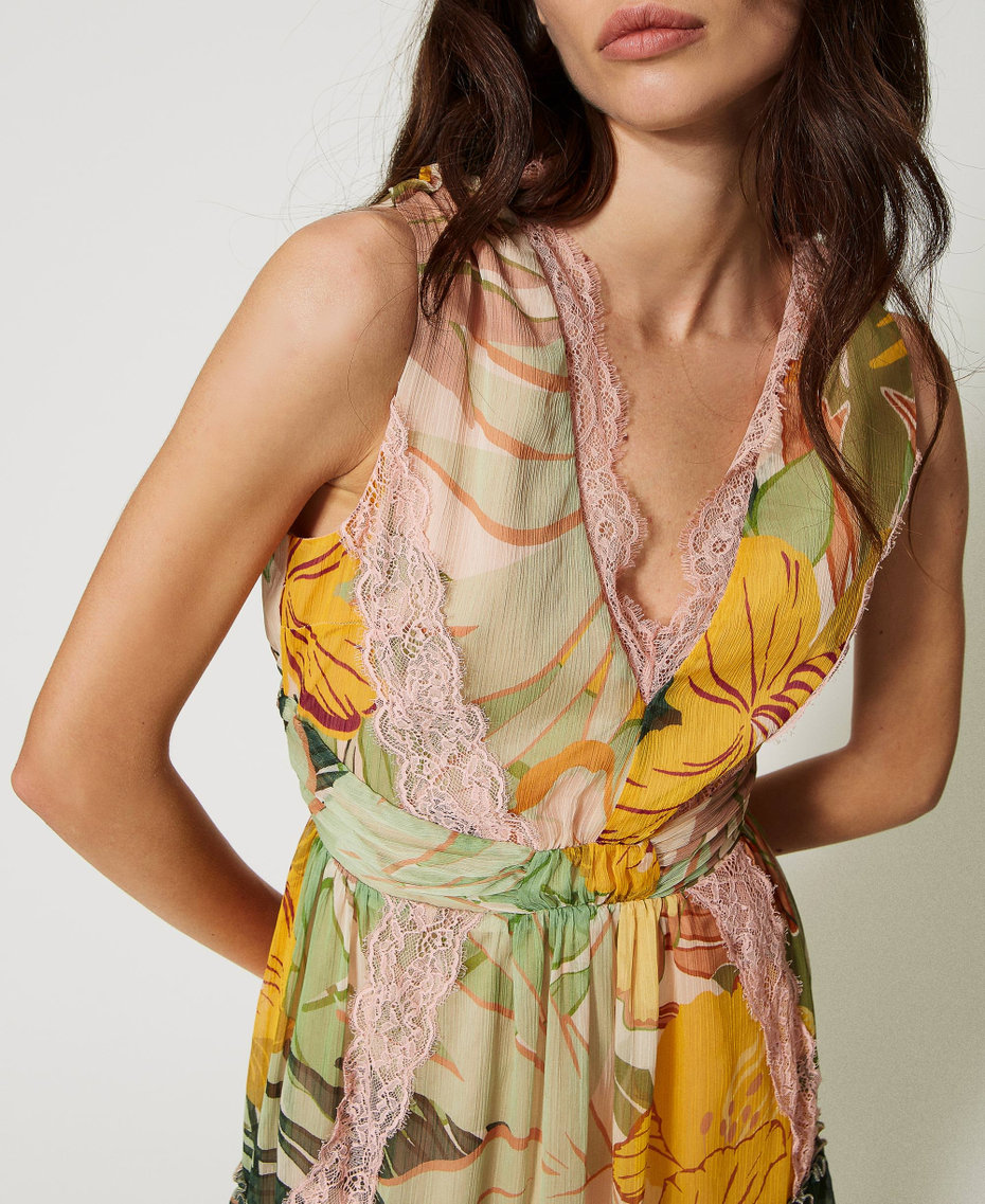 Abito corto in creponne stampato