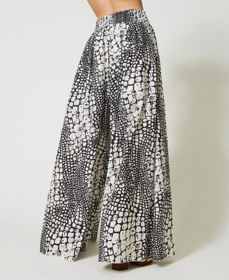 Printed muslin palazzo trousers