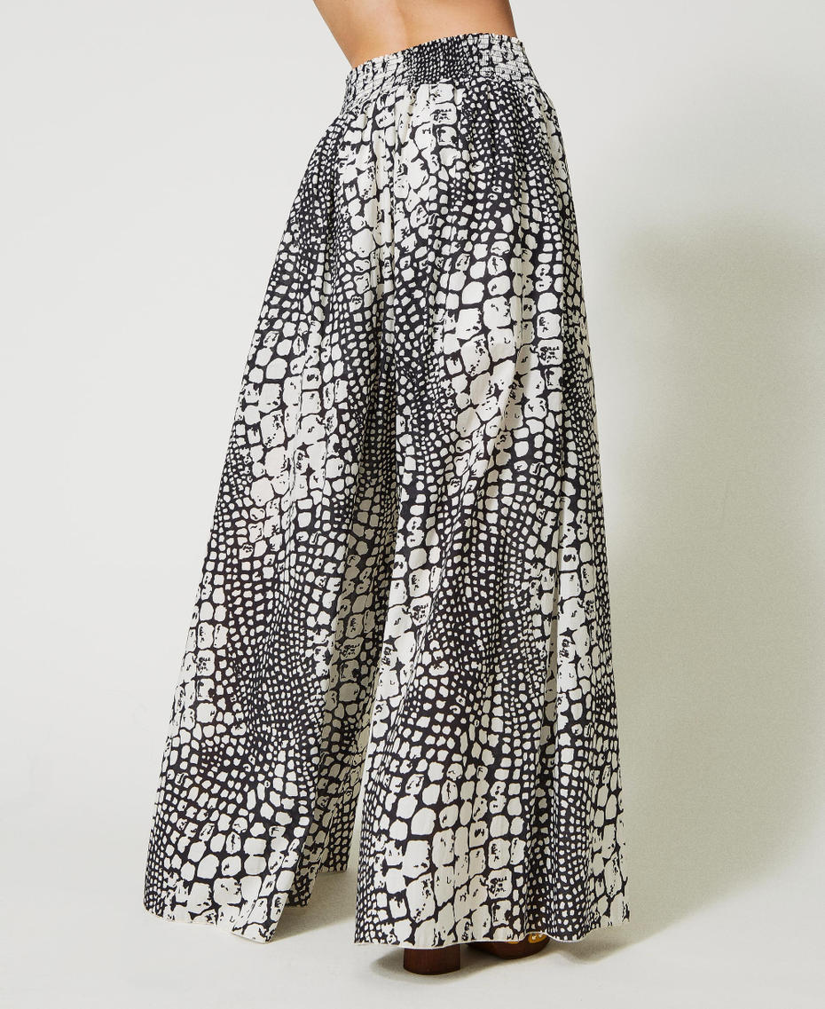 Printed muslin palazzo trousers
