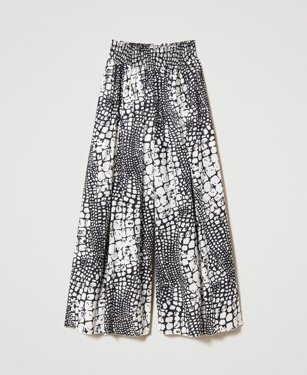 Pantalon palazzo en mousseline imprim&eacute;e