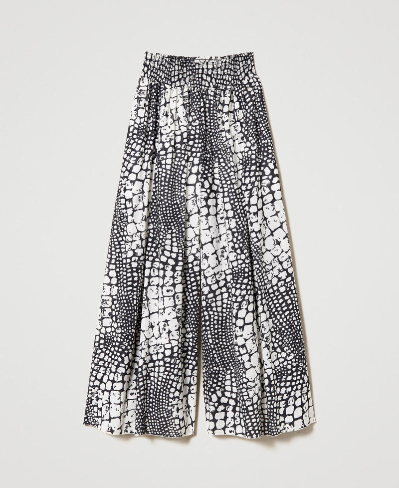 Printed muslin palazzo trousers