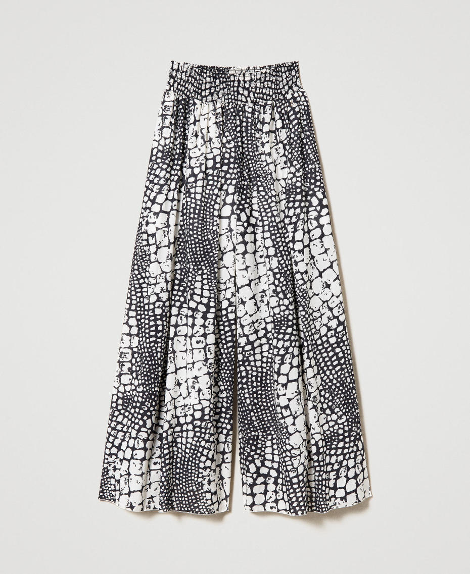 Printed muslin palazzo trousers