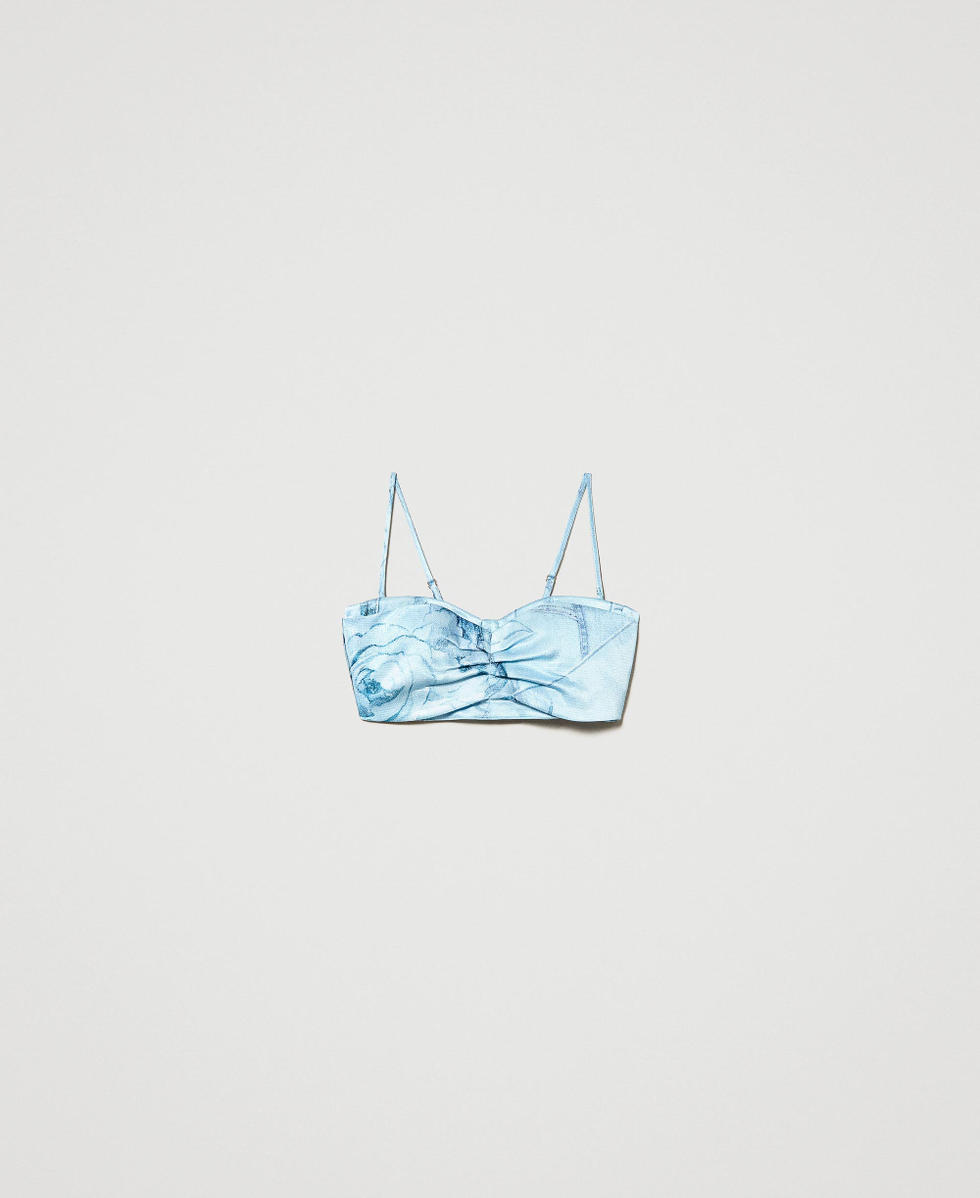 Printed satin top