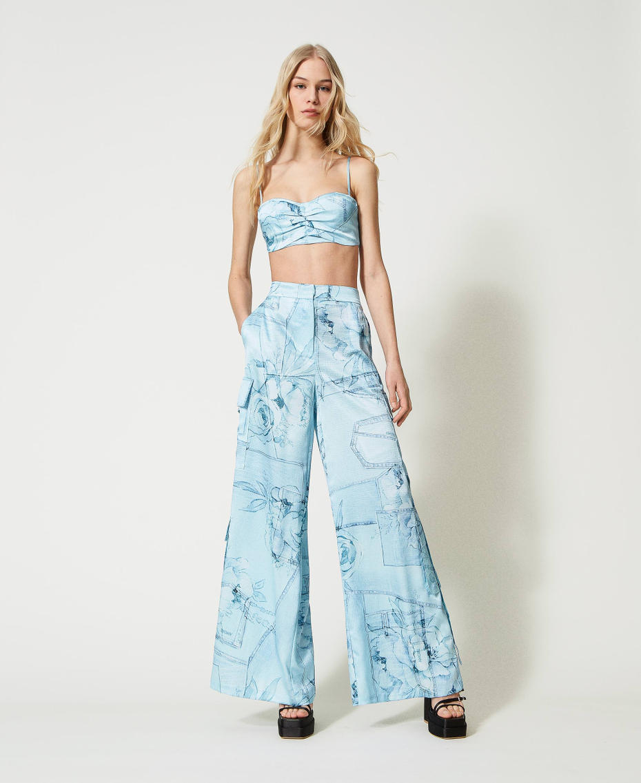 Top in raso stampato