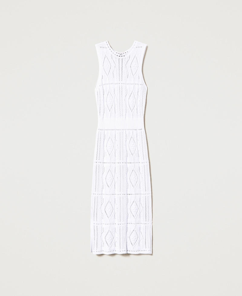 Robe mi-longue en maille avec losanges
