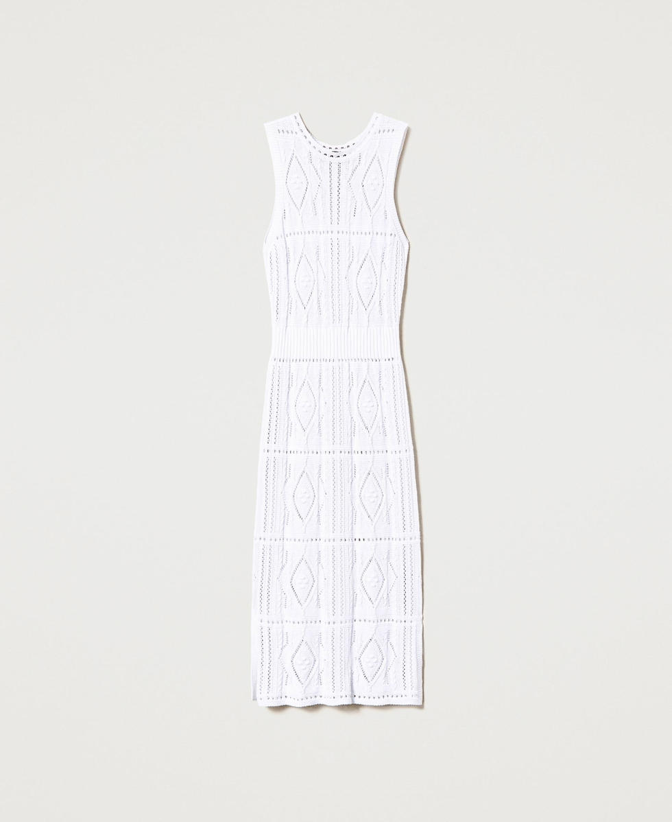 Midi knit dress with diamonds
