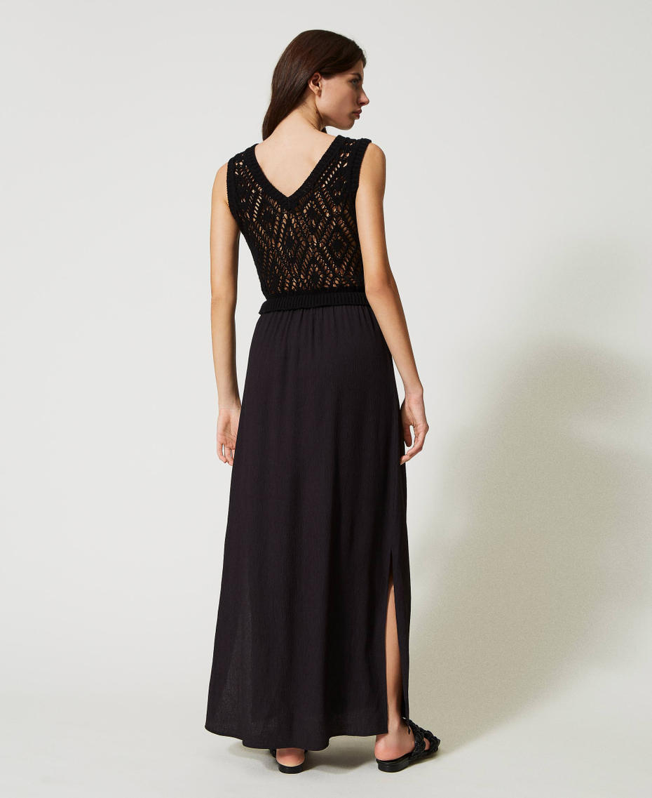 Robe longue double usage en maille Noir Femme 231AT3091_00006_03