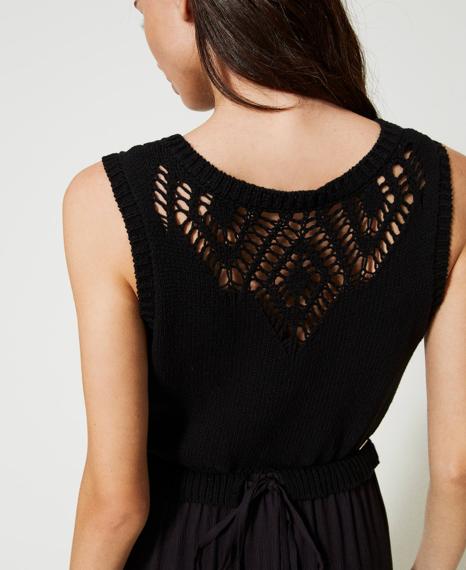 Robe longue double usage en maille Noir Femme 231AT3091_00006_05