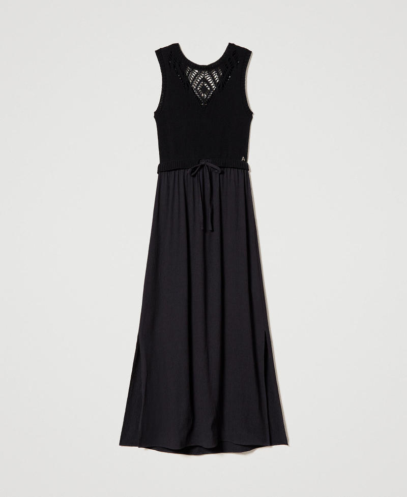 Robe longue double usage en maille Noir Femme 231AT3091_00006_0S