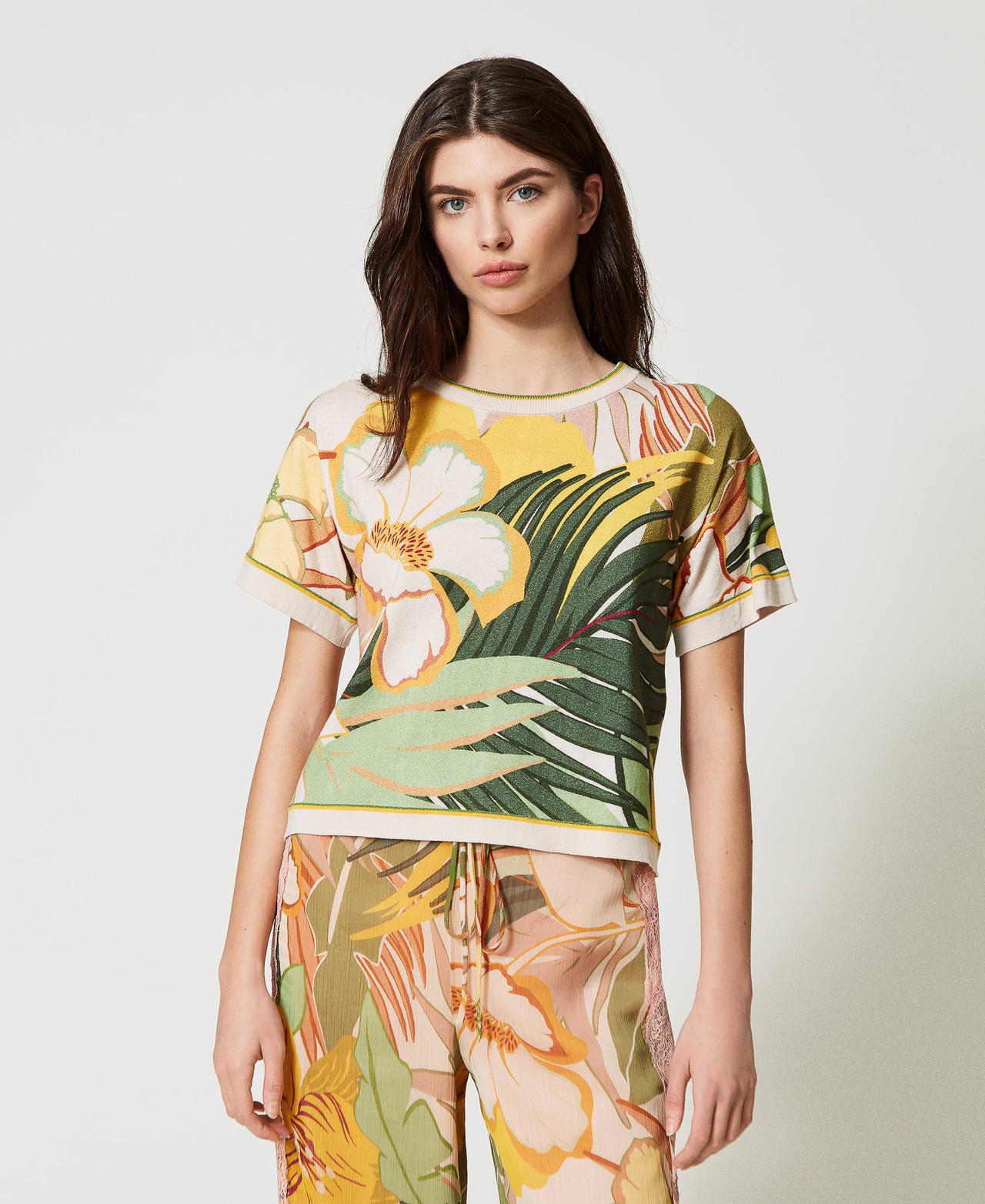 Regular jumper with print Wild Jungle Print Woman 231AT3130_10594_02