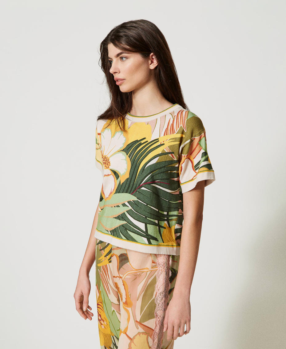 Regular jumper with print Wild Jungle Print Woman 231AT3130_10594_03