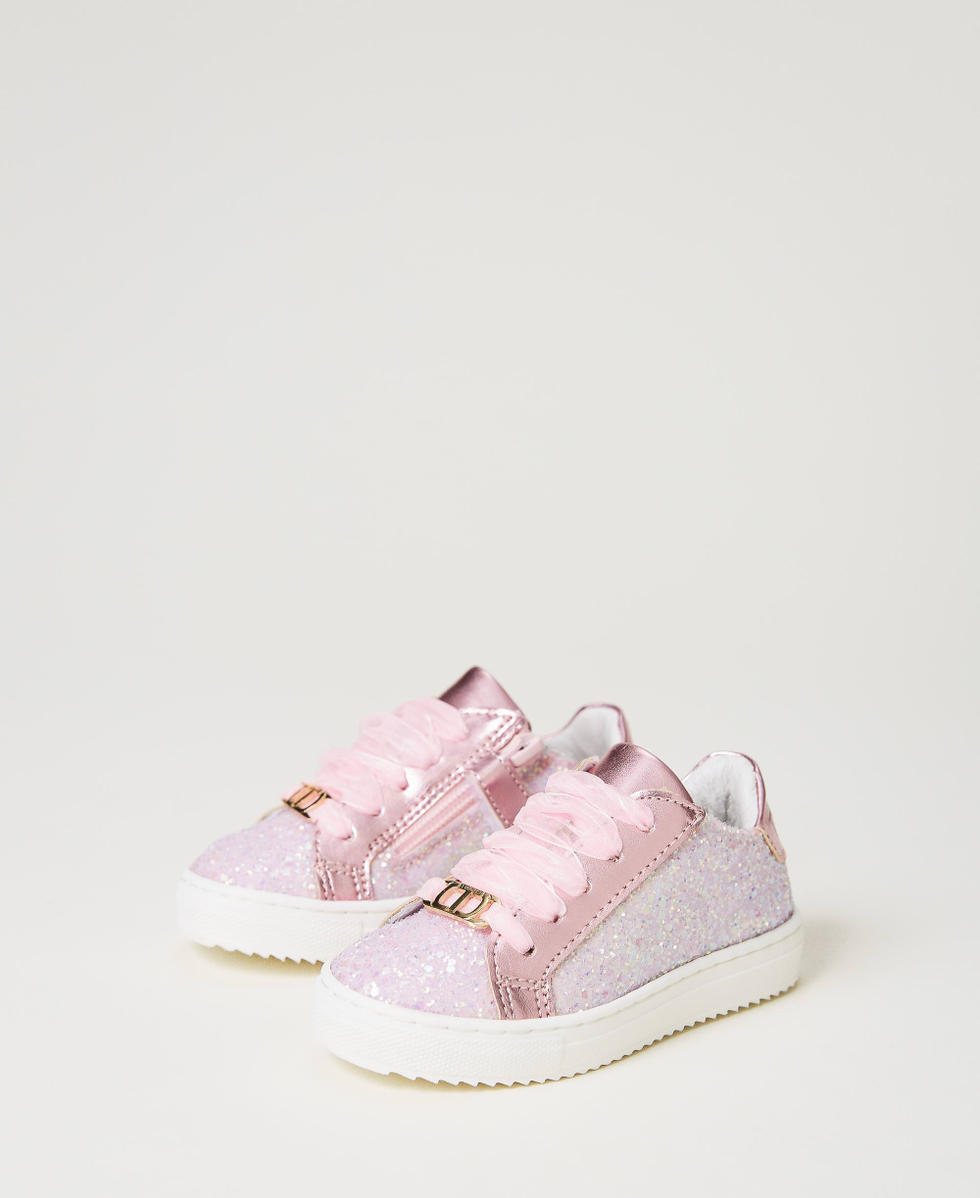 Sneakers baby in glitter Bambina, Rosa