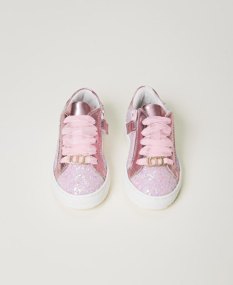 Sneakers baby in glitter Glitter Rose Bambina 231GCB014-04