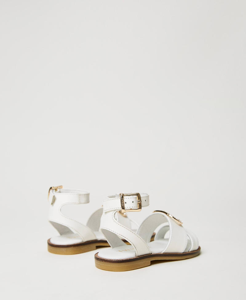 Sandales enfant en cuir avec logo