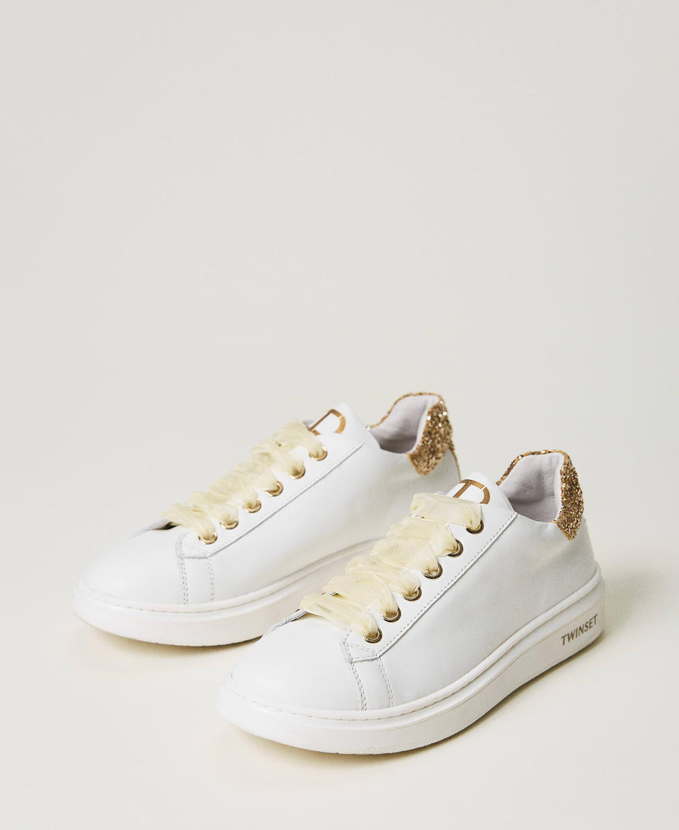 Trainers with glitter details Girl White TWINSET Milano