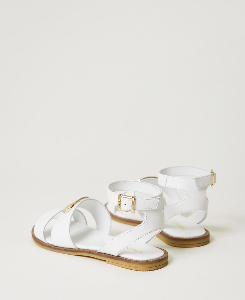 Sandales en cuir avec logo