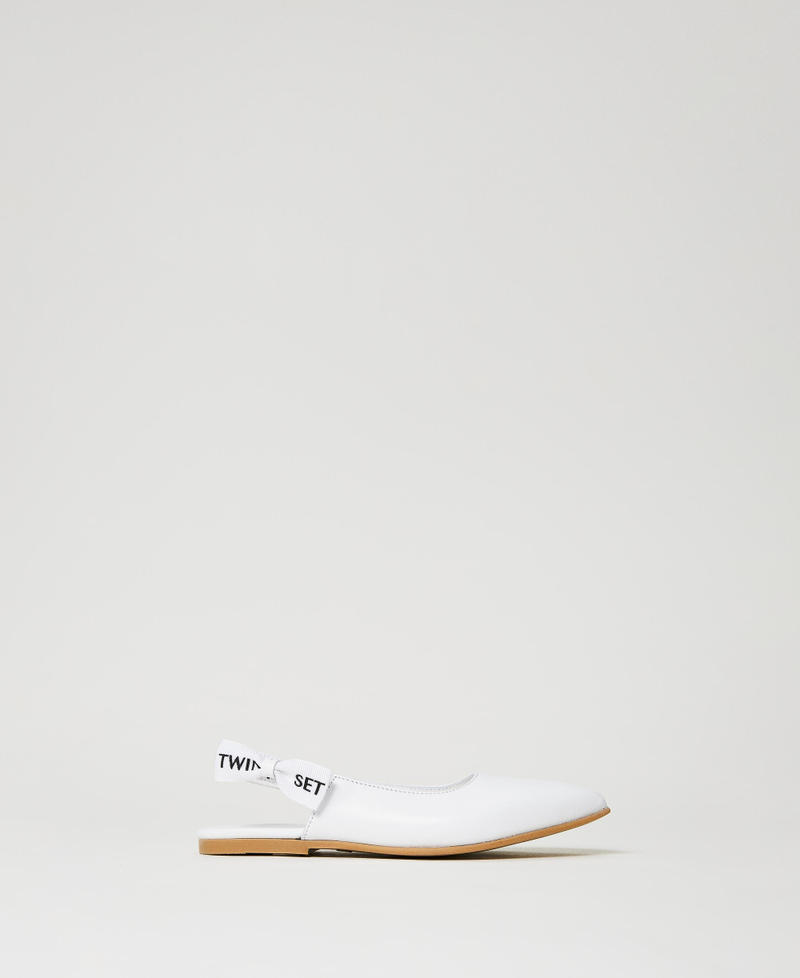 Sling back ballerina shoes with logo