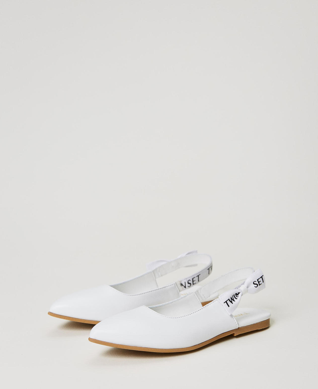 Sling back ballerina shoes with logo