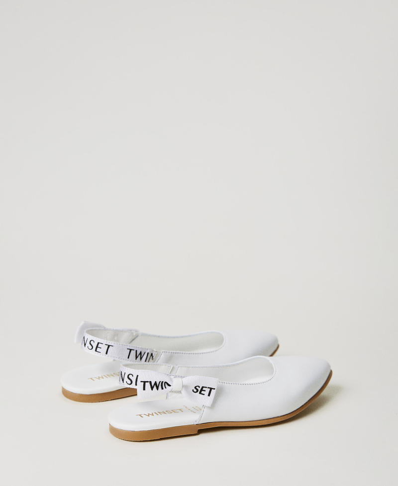 Sling back ballerina shoes with logo
