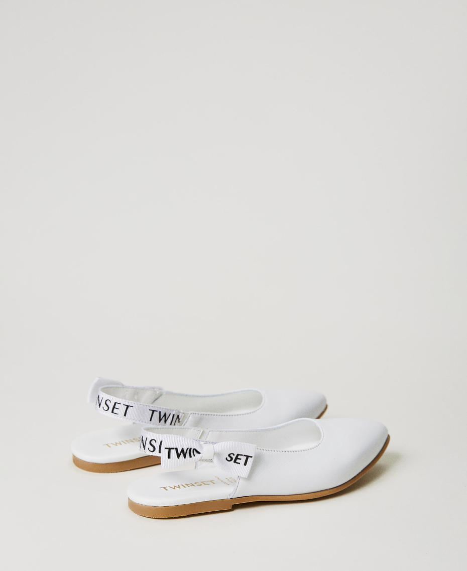 Sling back ballerina shoes with logo