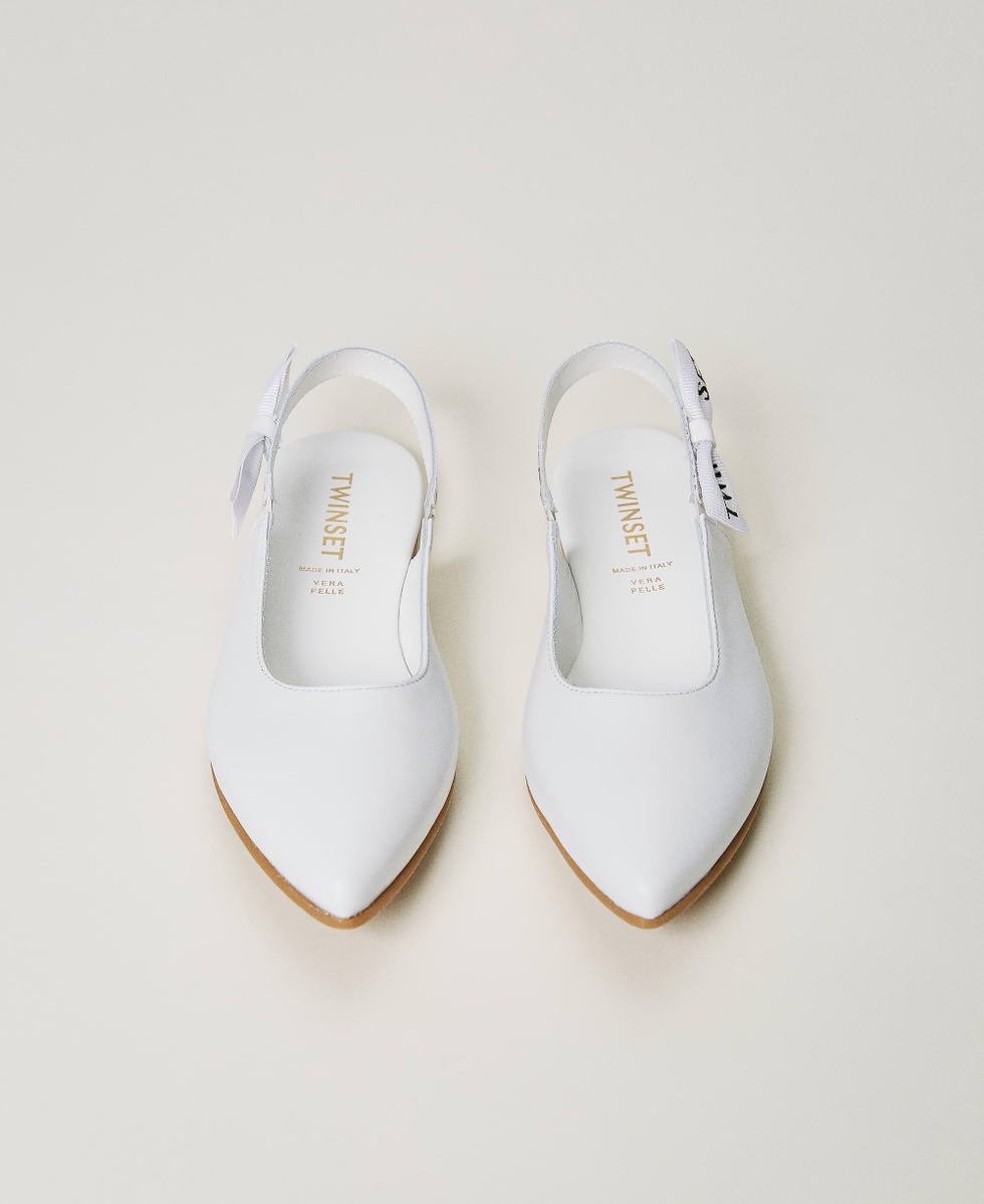 Ladies white sling back shoes shop