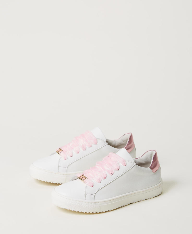 Trainers with tulle laces Girl White TWINSET Milano