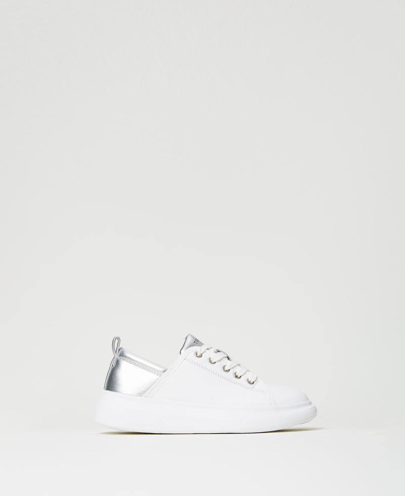 Sneakers mit Metallic-Detail Weiß Mädchen 231GCJ160-01
