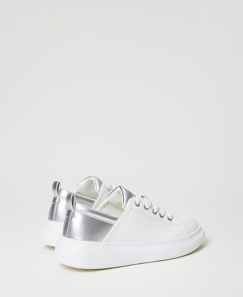 Sneakers mit Metallic-Detail Weiß Mädchen 231GCJ160-03