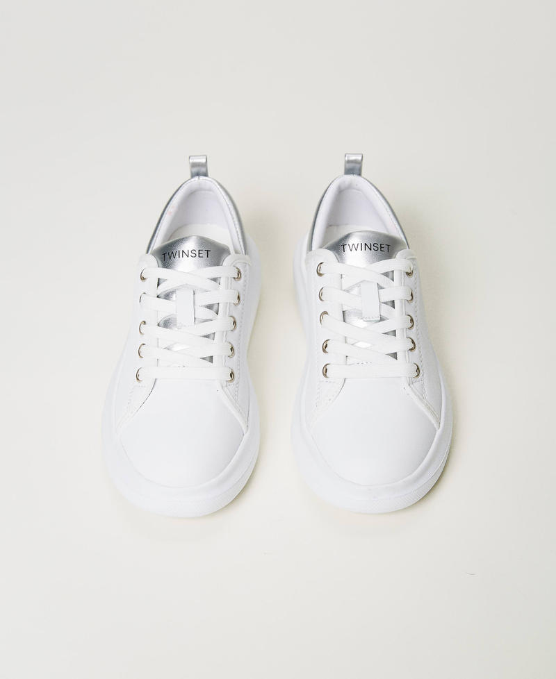 Sneakers con detalle laminado Blanco Niña 231GCJ160-04